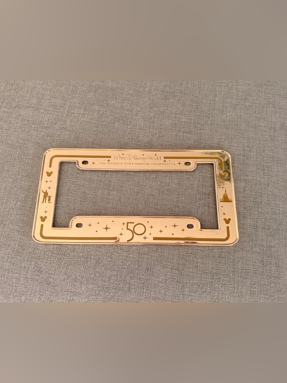 Disney Gold Commemorative 50 License Plate Frame
